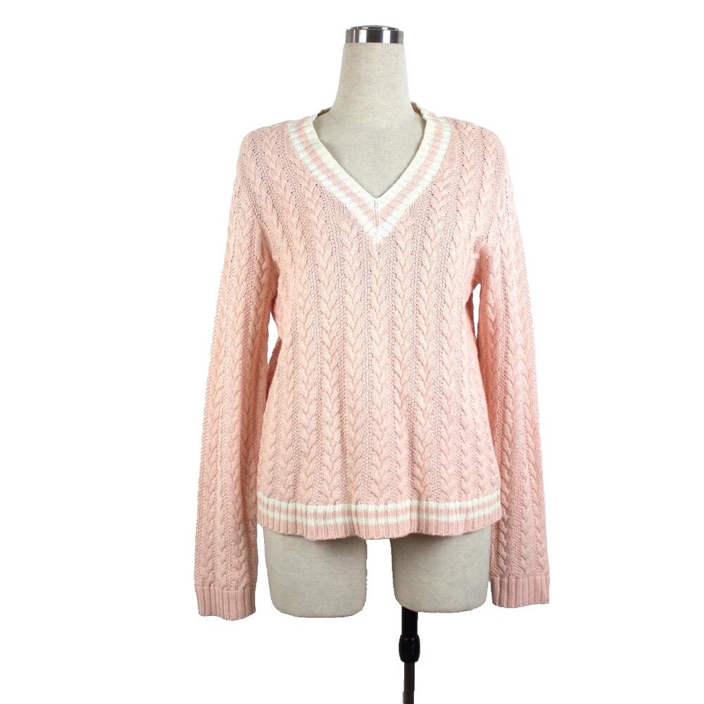 Lauren Ralph Lauren Sweater Pink Cable Knit Pullover